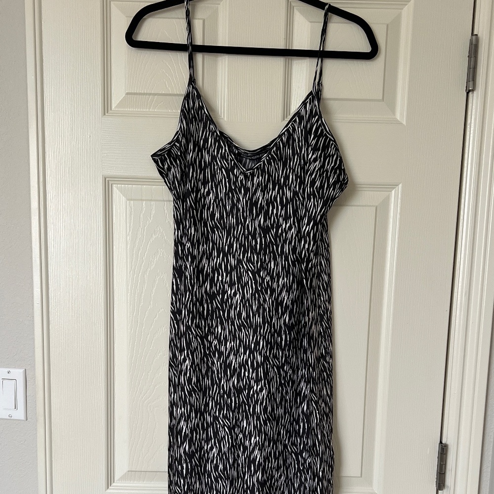 Satin midi slip dress